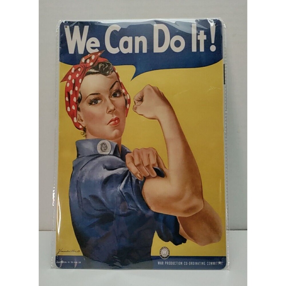 Tin Sign We Can Do It Women Working To Support The War Effort Retro